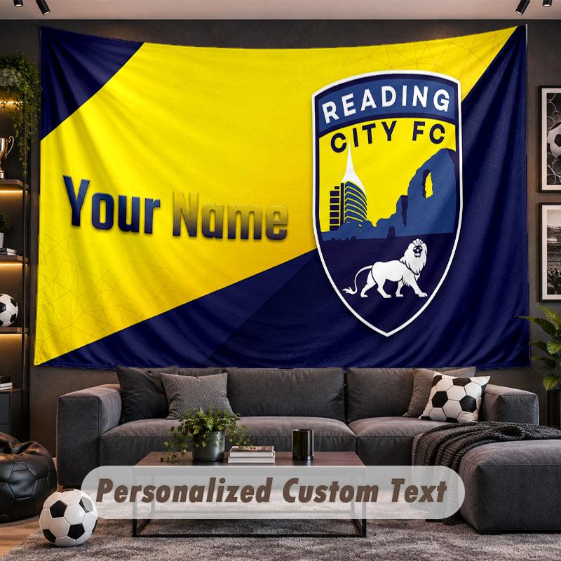 Wall Hanging Tapestry Custom NameReading FC Pattern Personalized Printed Fabric Wall Decor