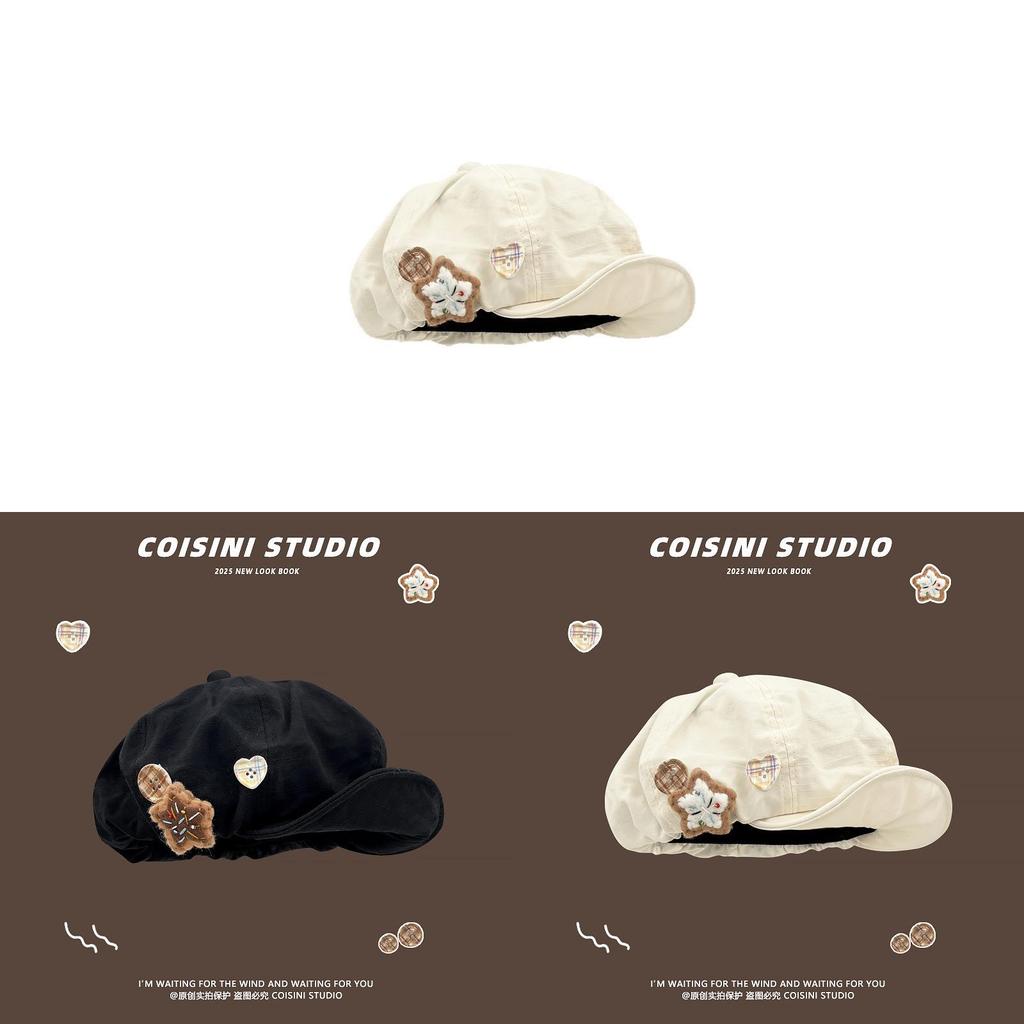Vintage Star Pattern Womens Octagon Hat With Breathable Polyester For Spring And Summer Casual Wear
