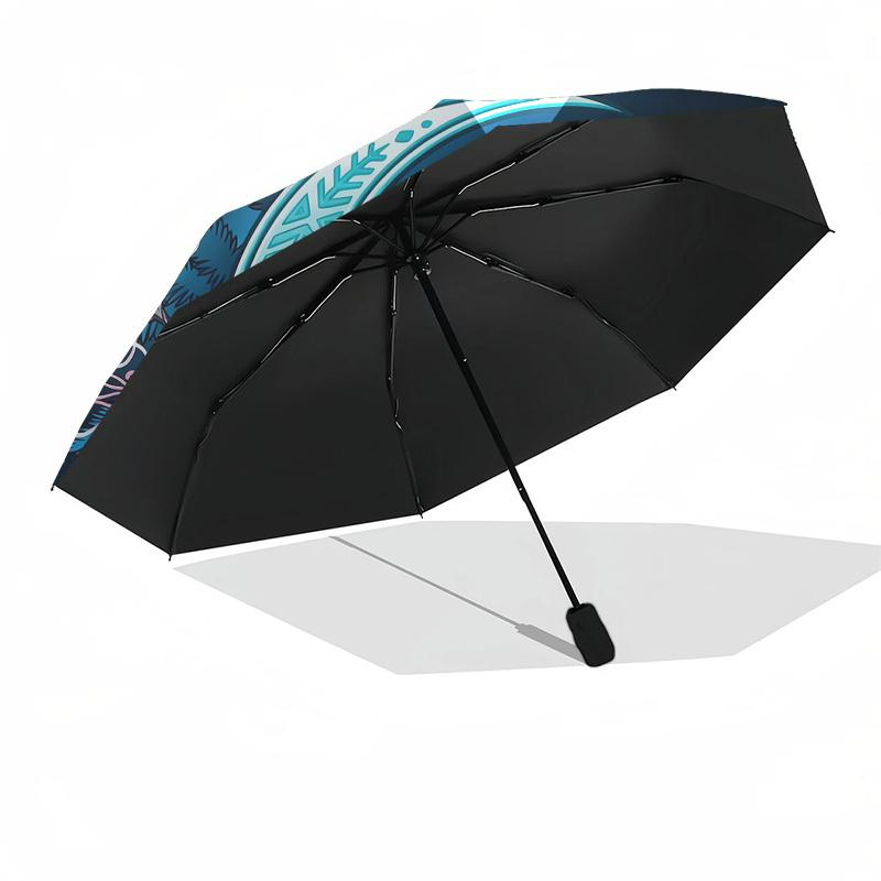 1pc Moon Night Automatic Folding Umbrella, Heavy Duty 8 Rib Iron Frame, Suitable for Travel, Daily Use, Birthday, Decor Gift 13