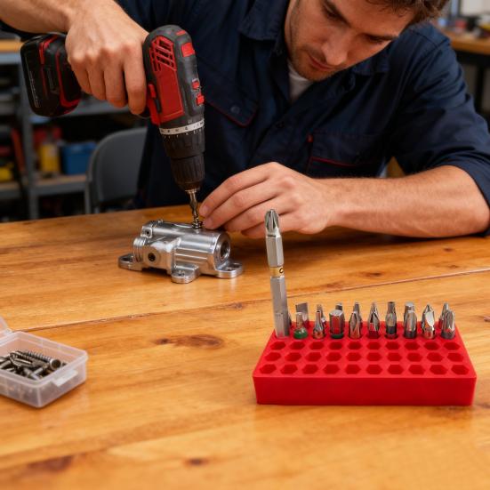 50 Holes Bits Storage Box Screwdriver Bit Organizer Hex Impact Drill Bits Attachment Organizer Plastic Compact Portable Case