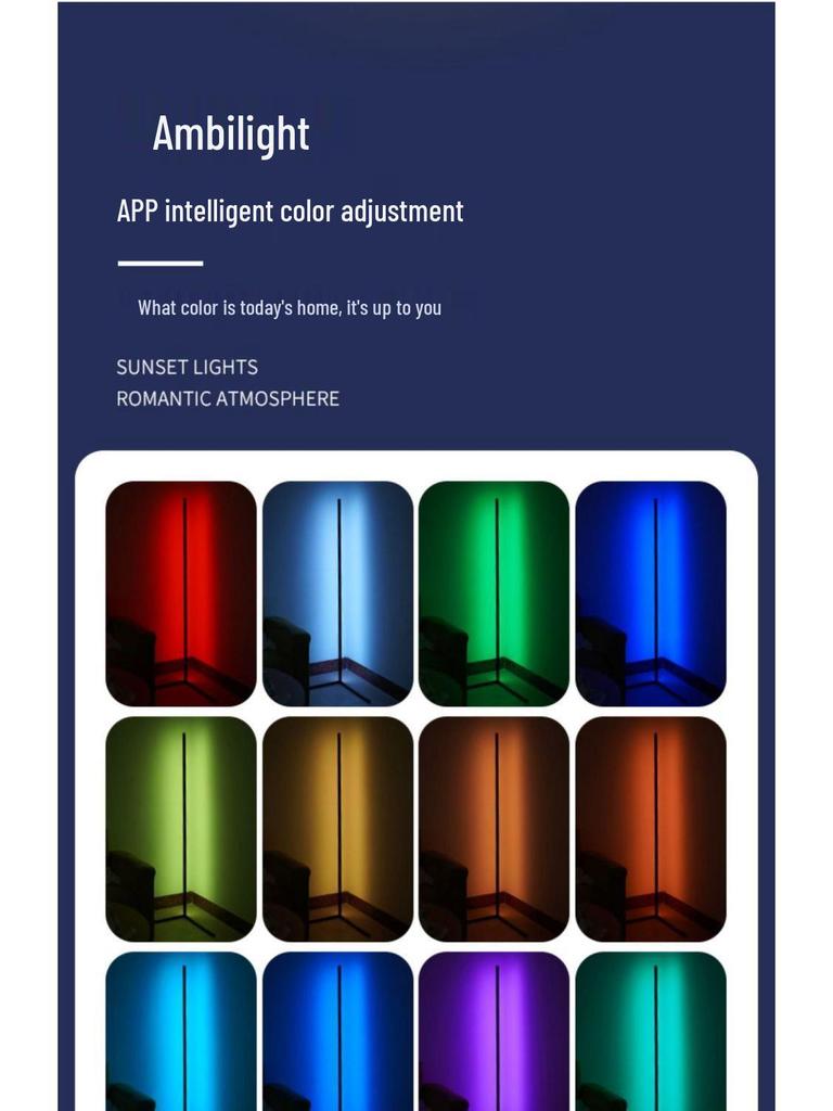 RGB Minimalist Corner Floor Lamp with LED Breathing Light