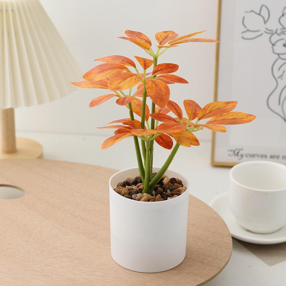 

Plastic Branch Artificial Potted Plants 22cm Green Plant Potted New Bonsai Plants Balcony Decor C