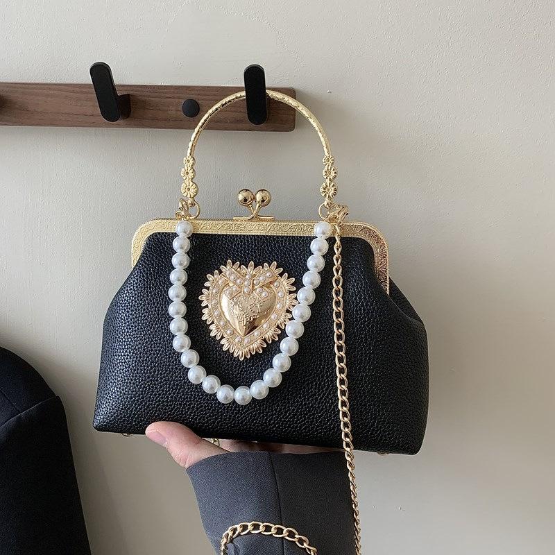 2026 Pearl Chain Crossbody Bag Small Square Bag