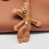 Original Vintage Bear Donut Bag Charm PU Leather Keychain Pendant Cute Multifunctional Birthday Gift Bag Charm for Backpack