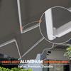 12'x10' Retractable Patio Awning Sun Shade Cover, Outdoor Shelter for Deck with Manual Crank, 120in Projection
