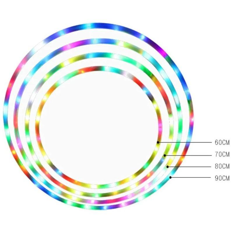 LED Colorful Fitness Circle Sport Hoop Loose Weight Home Indoor Removable Multi-Color Sports Hoop Gym Fitness Equipments