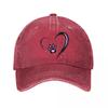 Minimal Pet Love Paw Emblem  New Vintage Washed Cotton Baseball Cap Sun Hats