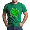 St. Patrick's Adult  Green Crew-neck Short-sleeved Printed Green Three-leaf T-shirt
