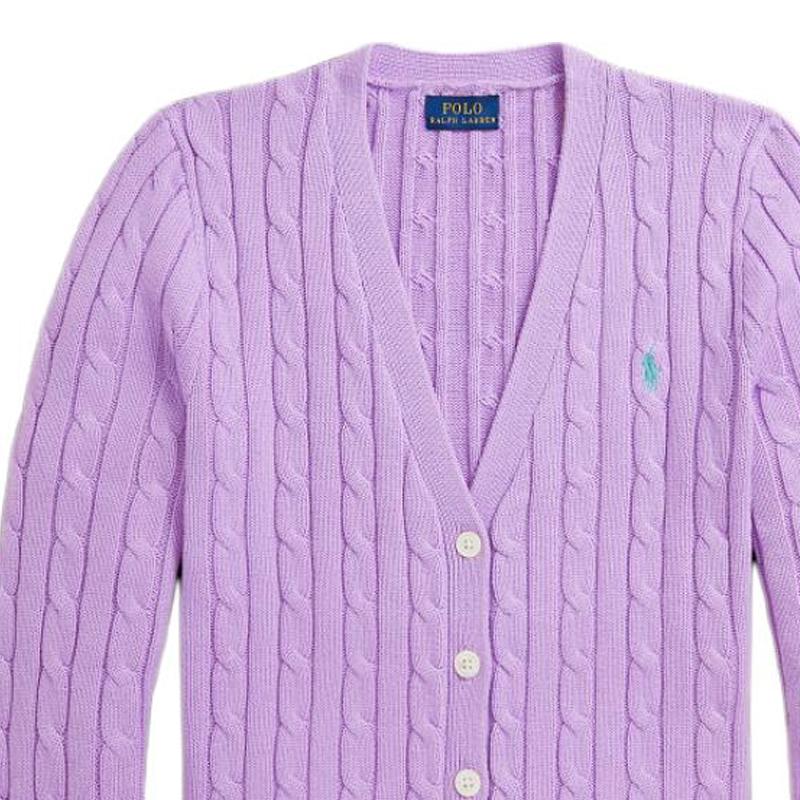 Polo Ralph Lauren Ss24 Solid Color Logo Embroidered Single-Breasted Slim Fit V-Neck Long Sleeve Knit Sweater Women Sweater WMPOSWENDW20250-500