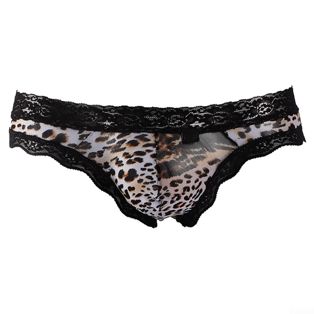 Comfortable Mens Underwear Hollow Out Leopard Low Rise