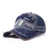 Dad Adjustable Ventilated Permeable Air Hat Sun Distresseded Vintage Distressed Washed Color Contrast Blocking Cap Baseball Stitching Embroidered