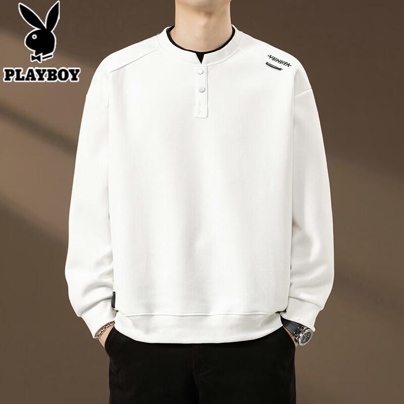 PLAYBOY Men s Heavyweight American Faux Two-Piece Sweatshirt 2XL