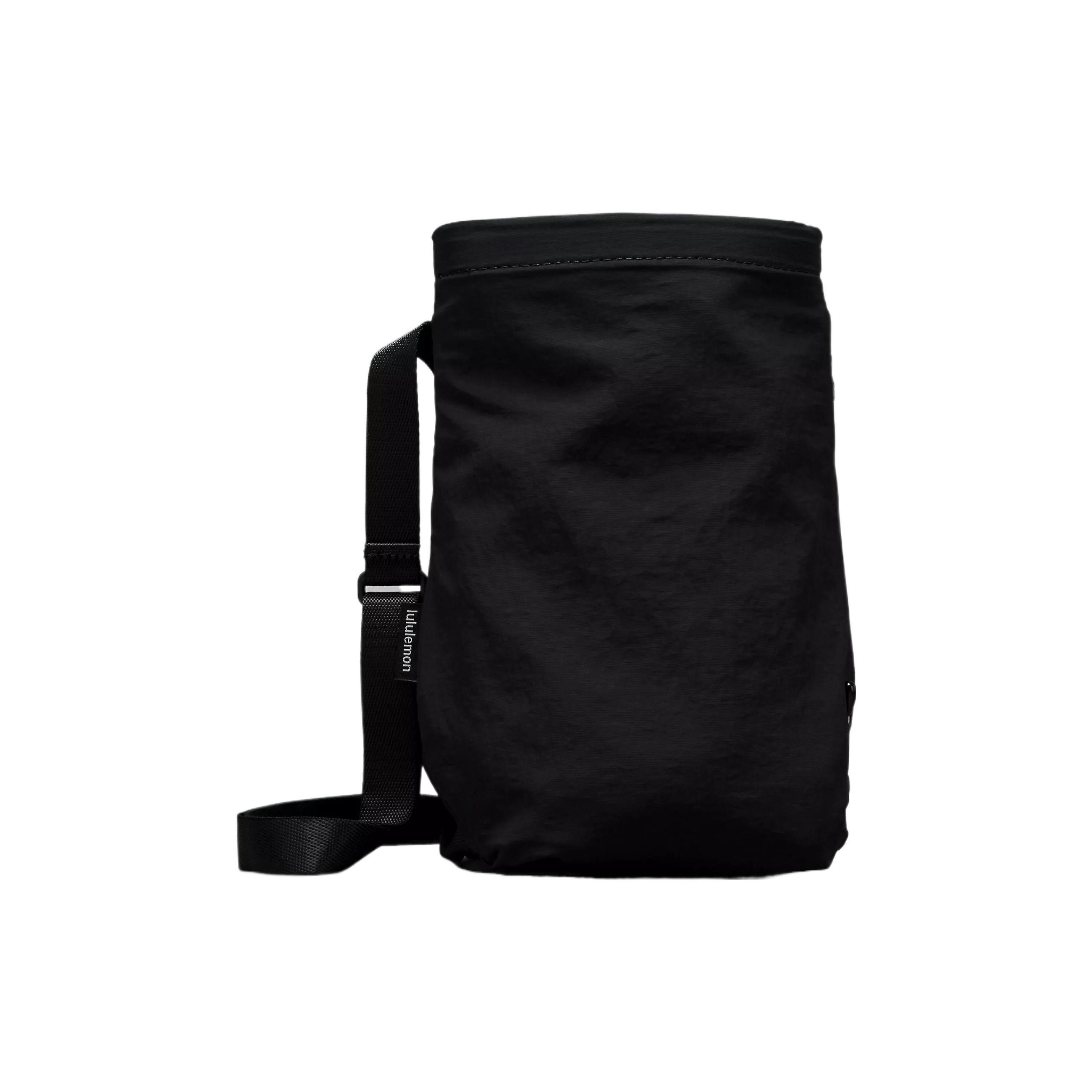 Lululemon 2.5L External Zipper Closure Drawstring Nylon Shoulder Crossbody Bag Unisex bags Black LU9ALPS-0001 Black
