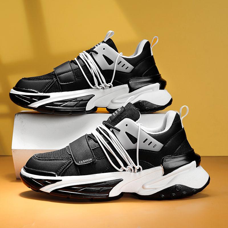 

2025 spring and autumn new men s shoes fashion mesh dad shoes versatile casual platform non-slip casual sports running shoes 45