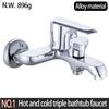 Modern Single-Handle Chrome Bath Shower Faucets Thermostatic Wall Mount Bidet Tap Set with Rain Spray Ceramic Valve Core