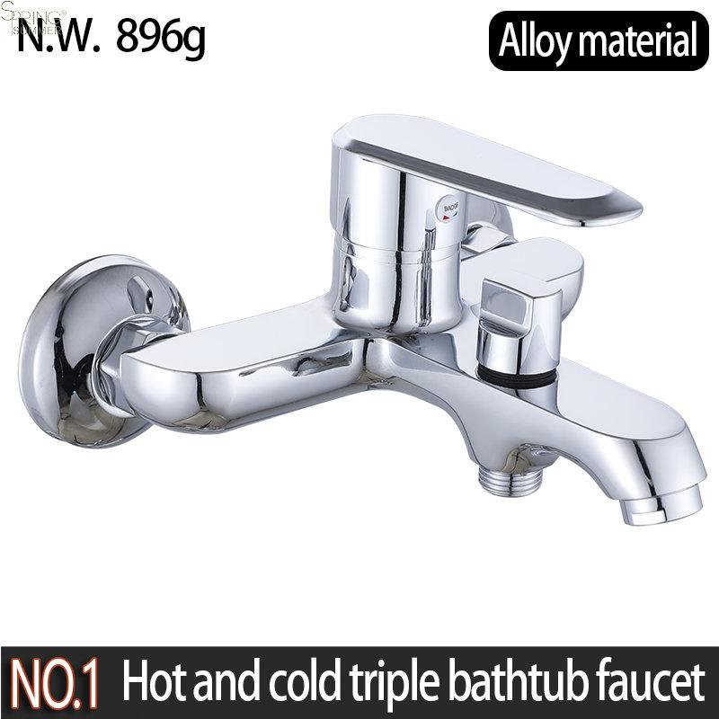 Modern Single-Handle Chrome Bath Shower Faucets Thermostatic Wall Mount Bidet Tap Set with Rain Spray Ceramic Valve Core