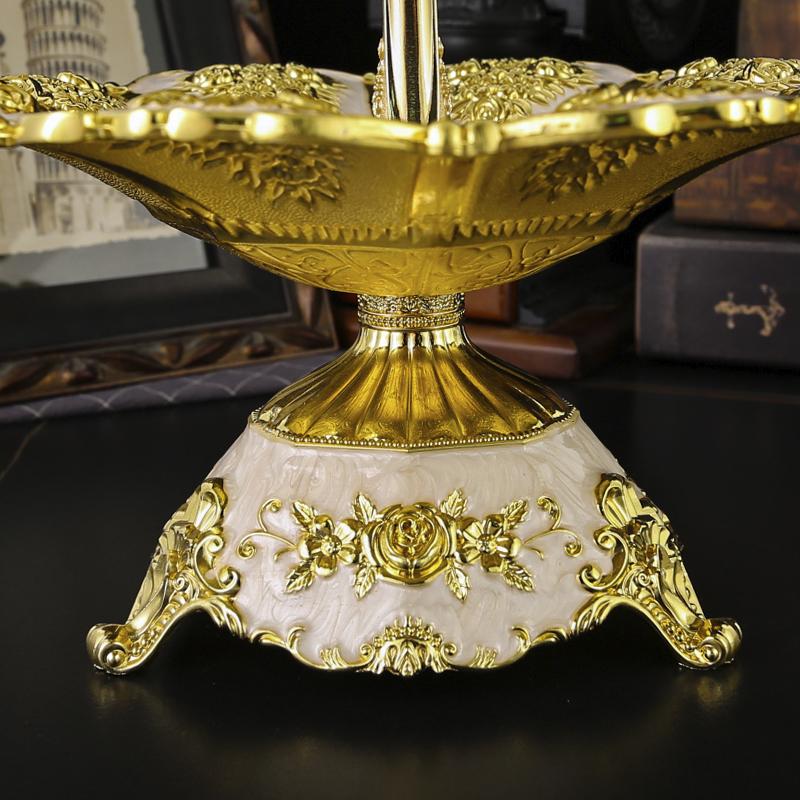 1 Double Tray European Metal Style With Base Suitable For Compact Dishes Snacks Snacks Exquisite Tabletop Crafts