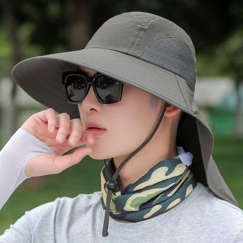 Wide Brim Sun Hat With Neck Flap For Men Women Adjustable Outdoor 11+UPF Protection Safari Cap Hiking Fishing Hat