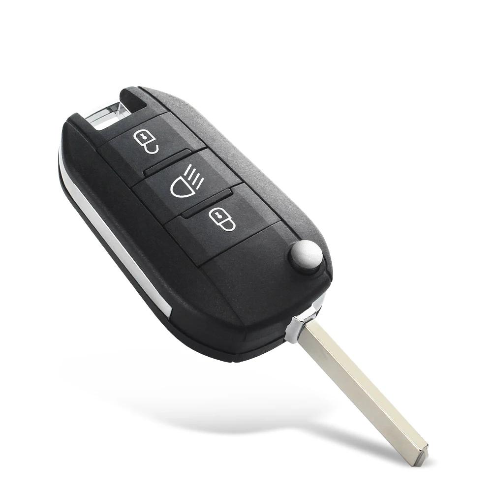 Guscio Chiave Auto per Peugeot 208 2008 301 308 508 5008 Rcz Per Citroen C-Elysee C4-Cactus Guscio Chiave con Telecomando Centrale per Fari