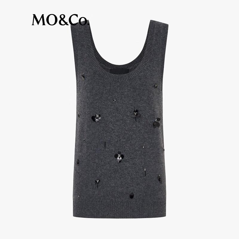 MO&Co. Wool Blend U-Neck Sleeveless Vest