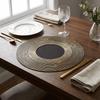 4PCS Anti-scald Geometric Placemats Heat Insulation Round Dining Mat Linen Table Mat  Home Decor