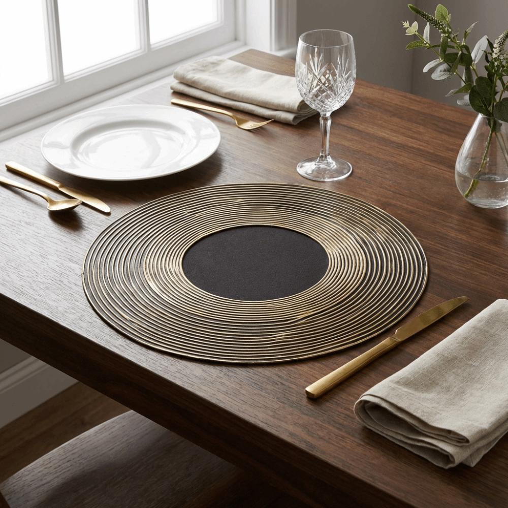 4PCS Anti-scald Geometric Placemats Heat Insulation Round Dining Mat Linen Table Mat  Home Decor
