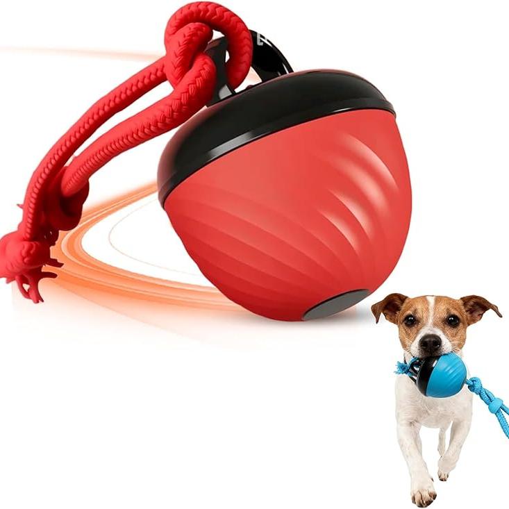 

Interactive Dog Toys Ball with Motion Activated, Rolling Ball with Flashing Lights Chew-Resistant Squeaky Dog Toy for Puppy and Medium Dogs червоний
