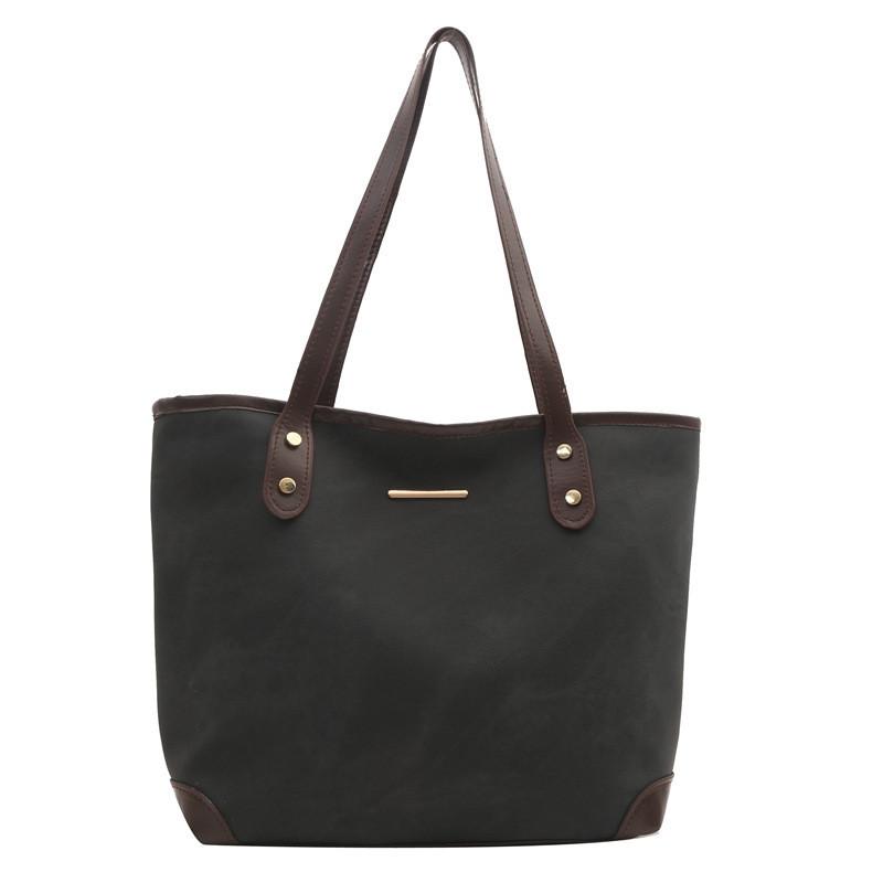 

Fashionable Gray And Blue Color Block Denim Tote Bag Perfect For Daily Use чорний