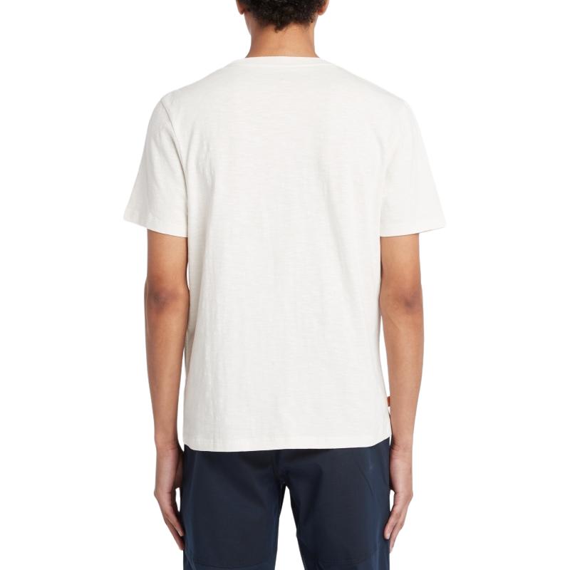 Timberland Design Lettera Maglia Pullover Girocollo Manica Corta T-Shirt Top Unisex Bianco A2KB6-CM9