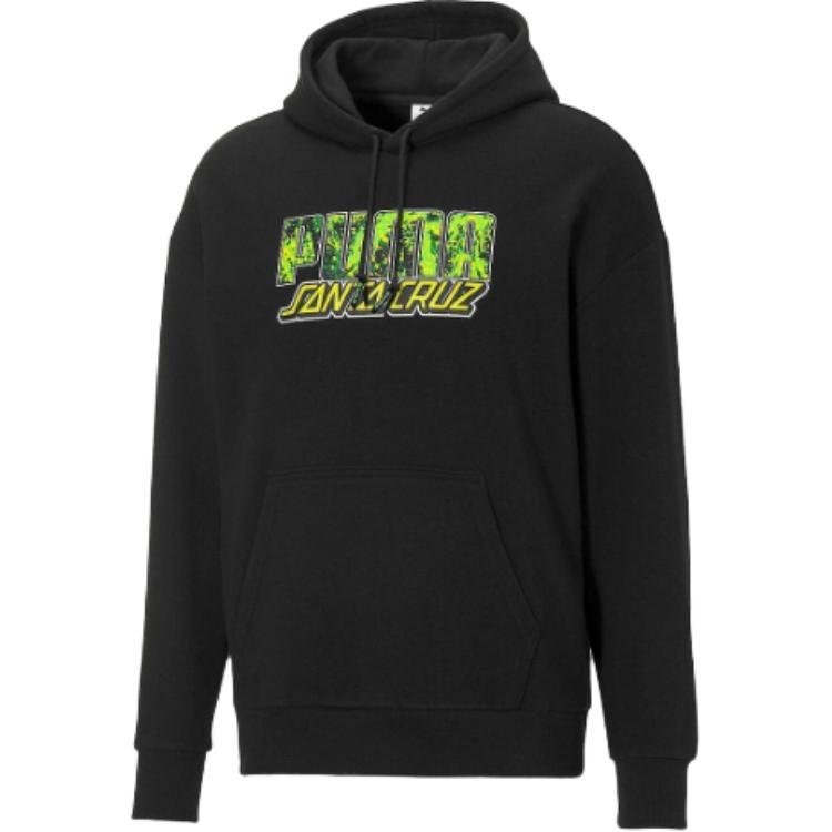 Puma Santa Sweatshirts Men's Black Hooded Moderate Regular 532240-01
