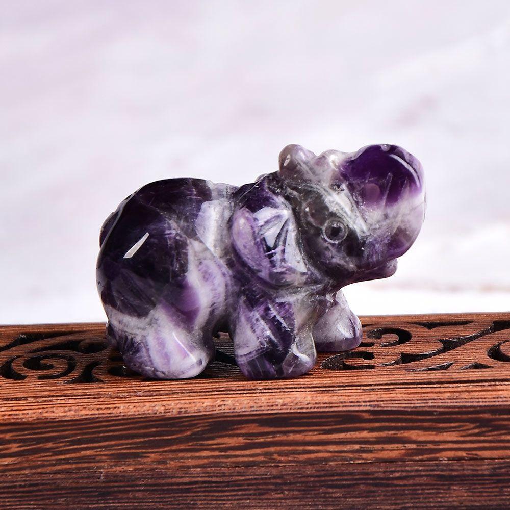 Decor Amethyst Obsidian Rose Quartz Small Decoration Stone Crafts Christmas Present Elephant Statue
