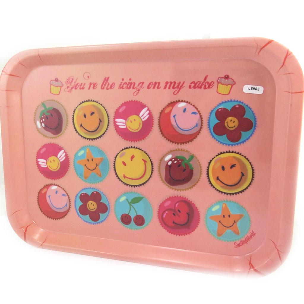 Smiley [L8983] - Large Pink 'Smiley' Tray (you're the Icing On My Cake)
