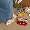 French Temperament One-word Belt Inner Height-increasing Single Shoes 2025 New Fairy Bow Shallow Mouth Mary Jane Shoes Women