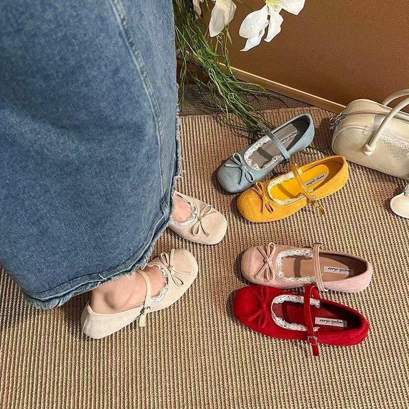 French Temperament One-word Belt Inner Height-increasing Single Shoes 2025 New Fairy Bow Shallow Mouth Mary Jane Shoes Women