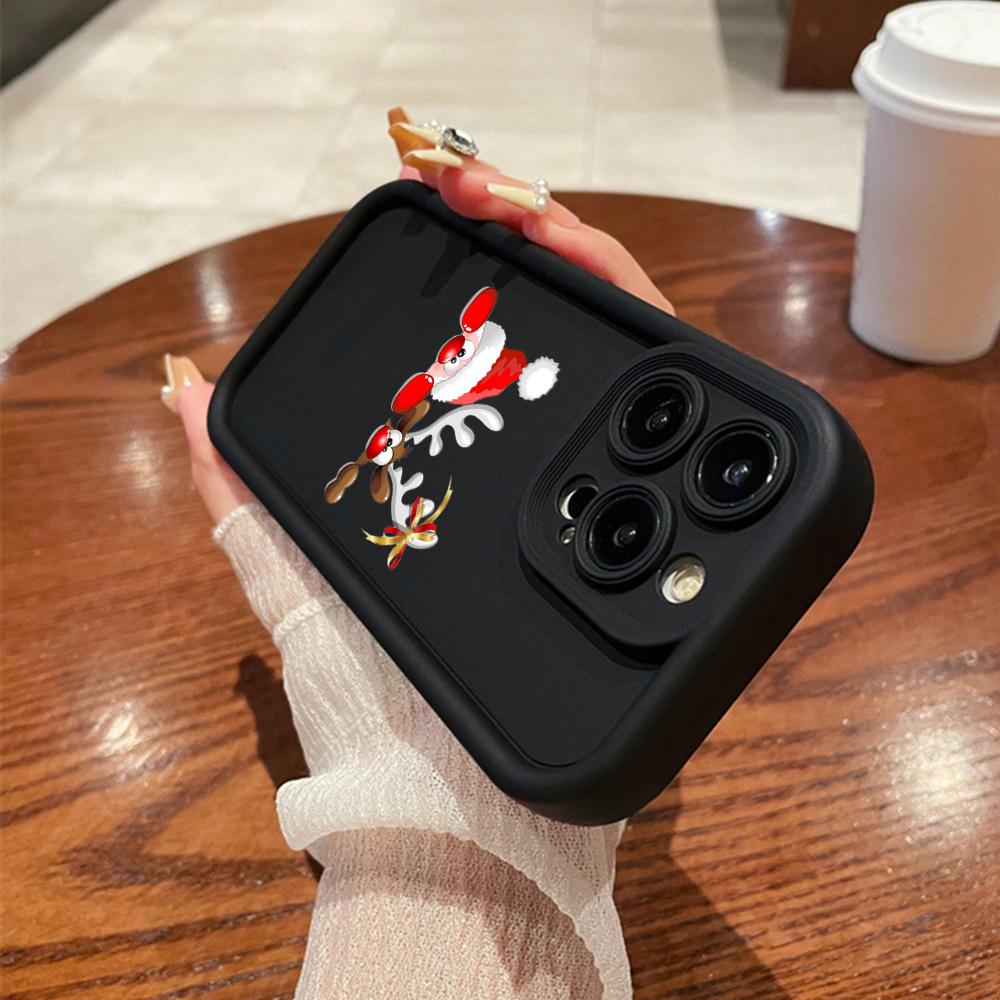 N101 Merry Christmas Art Soft Angel Eyes Phone Cases for iPhone 16 15 14 13 11 Pro Max 8 7 6s Plus 12 Mini XR XS Max SE Shockproof Cover