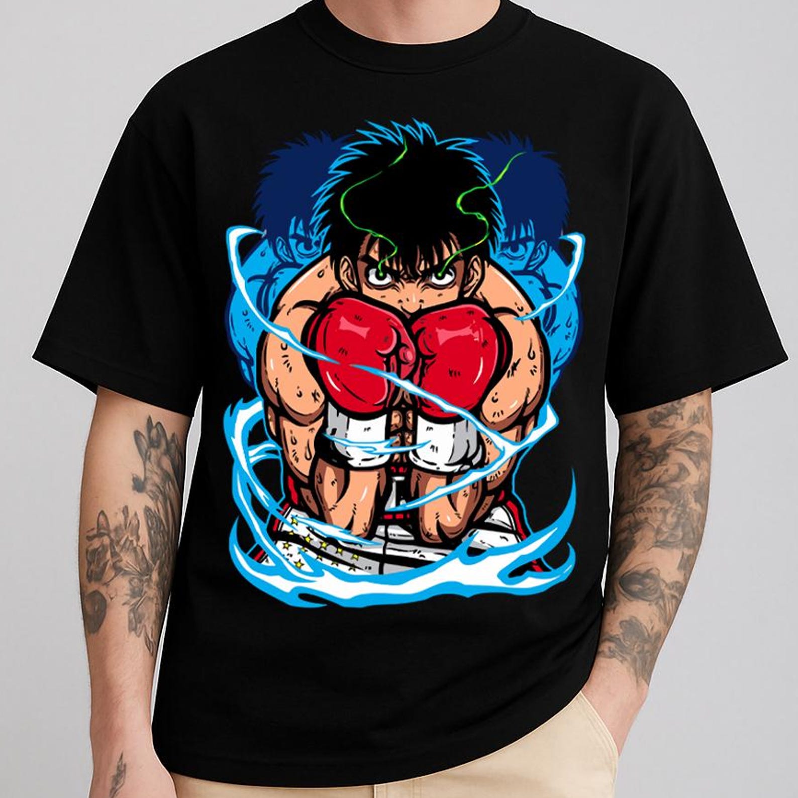 Unisex Vintage Boxing Anime Shirt, Retro Sport Manga T-Shirt, 90s Otaku Graphic Tee L