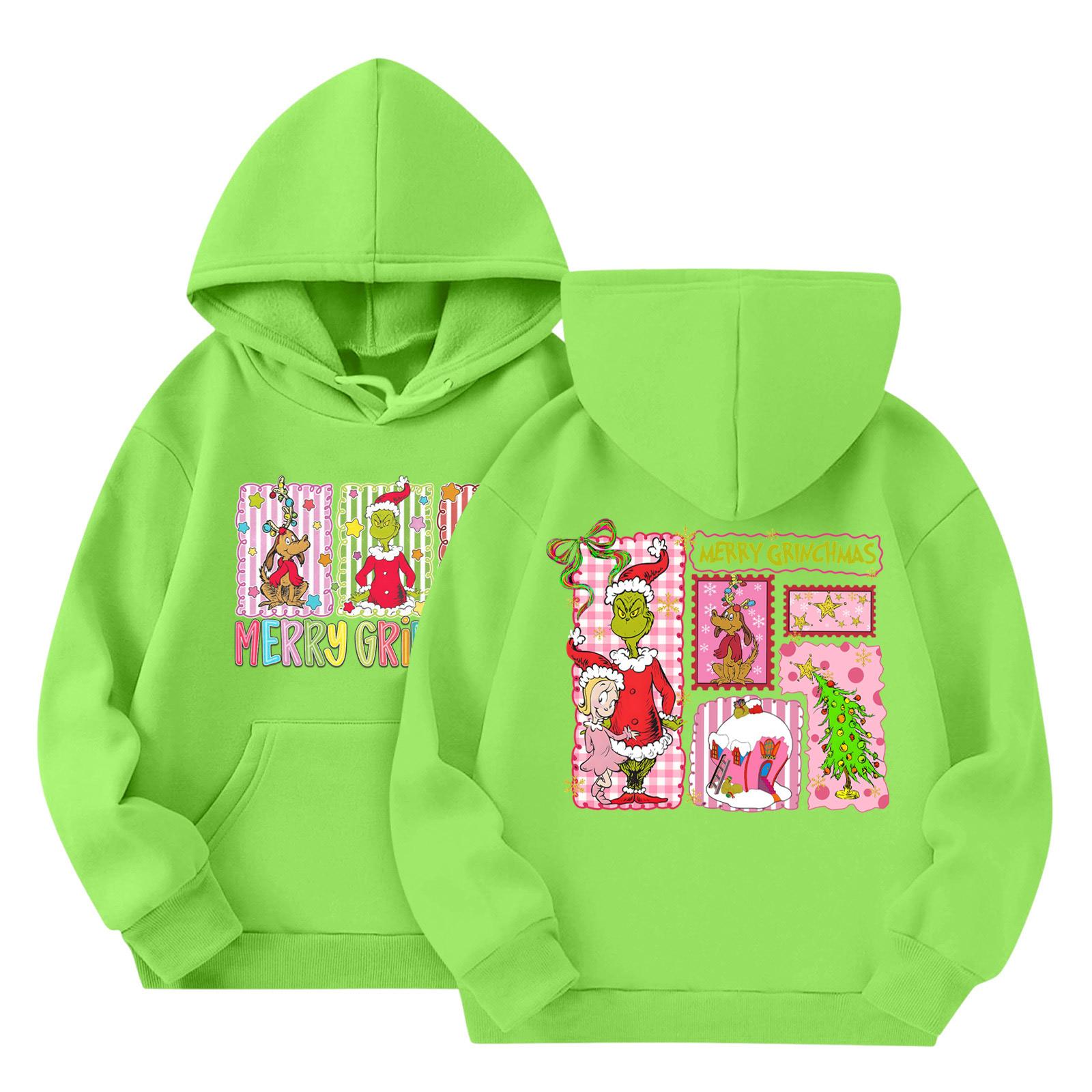 

Детская мода Легкий пуловер с длинным рукавом с карманами Толстовка с принтом 130 зелёный