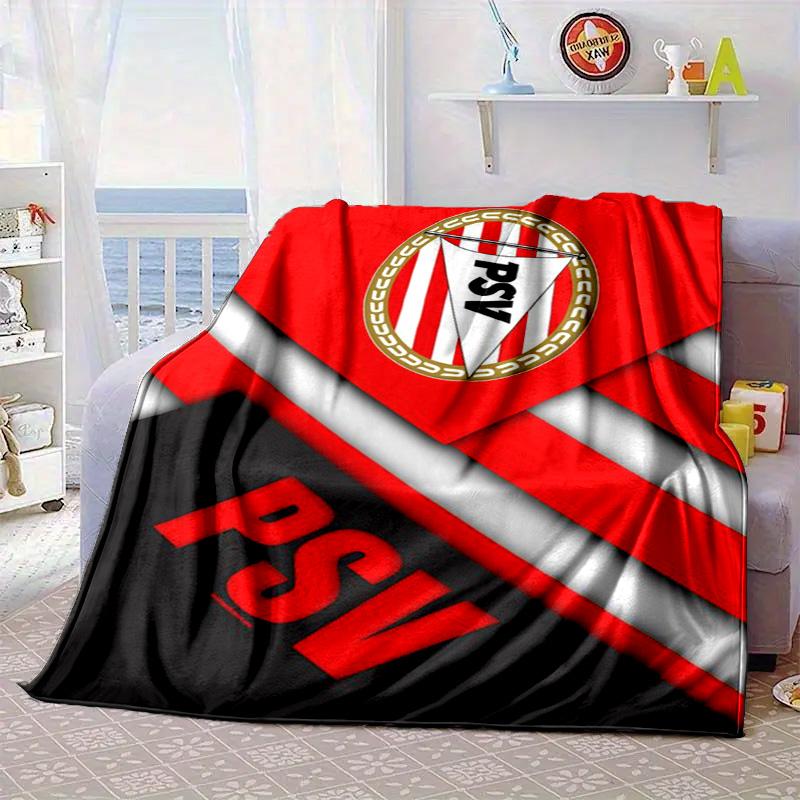 Coperta portatile/morbida con stemma PSV Eindhoven, coperta da letto, adatta per viaggi, campeggio, soggiorni, uffici, divani, regali per tifosi