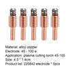 5Pcs 220842 Torch Electrode Small Wear-resistant Welding Torch Equipment Mini Plasma Electrode Consumable Kit for Cutting Carbon Steel