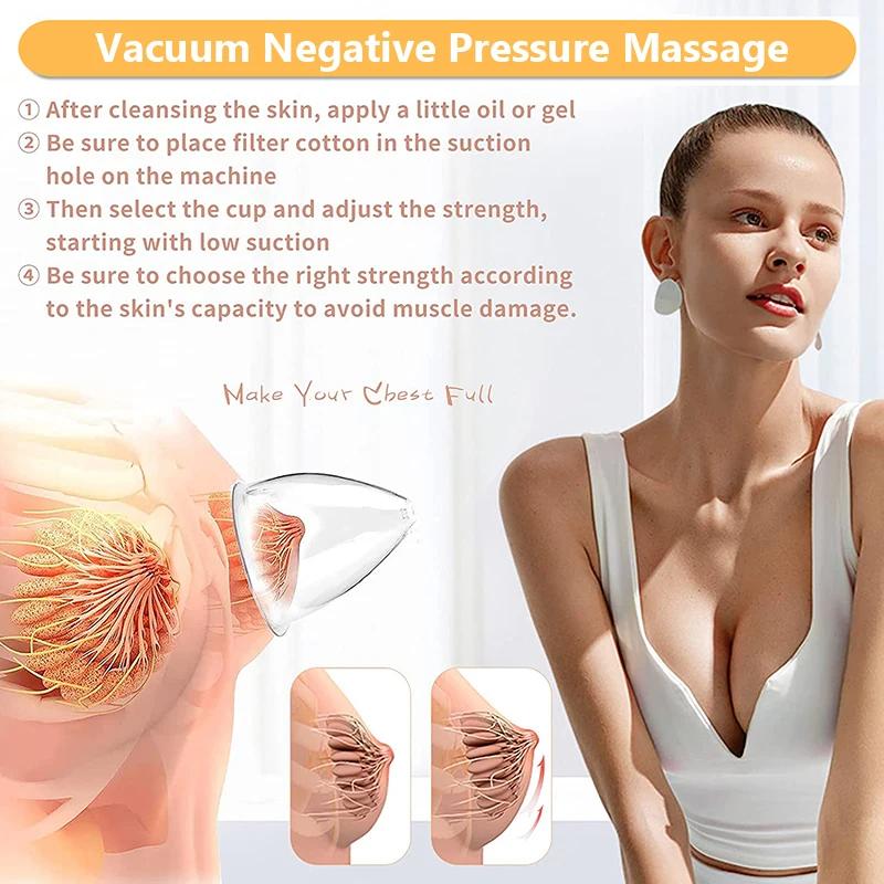 Aparat de masaj pentru piept cu presiune negativă 2 în 1 EMS pentru creșterea sânilor feselor crește pierderea în greutate Mașină de mărire a sânilor