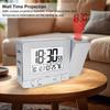 Projection Alarm Clock Digital Clock LED Display Temperature Humidity Monitor 180° Rotatable Projector 5mins Snooze for Bedroom