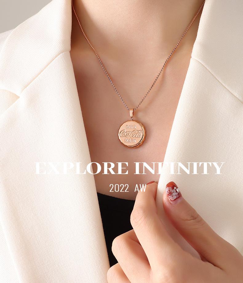 Gold-Plated Clavicle Chain Necklace with European Letter Bottle Cap Pendant