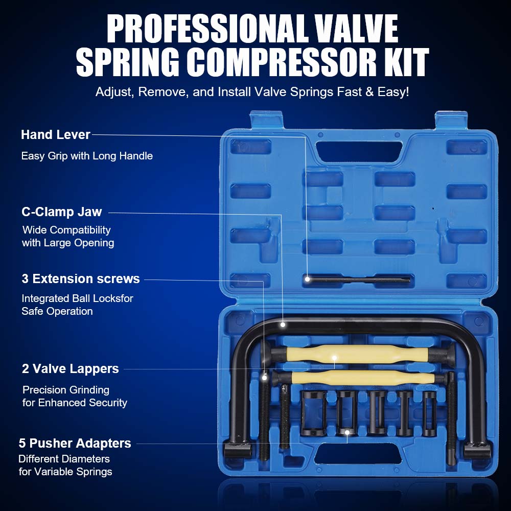 Automobile Engine Valve Spring Compression And Removal Tool Set Multi-Specification Adapter  Extension Screw Grinding Tool