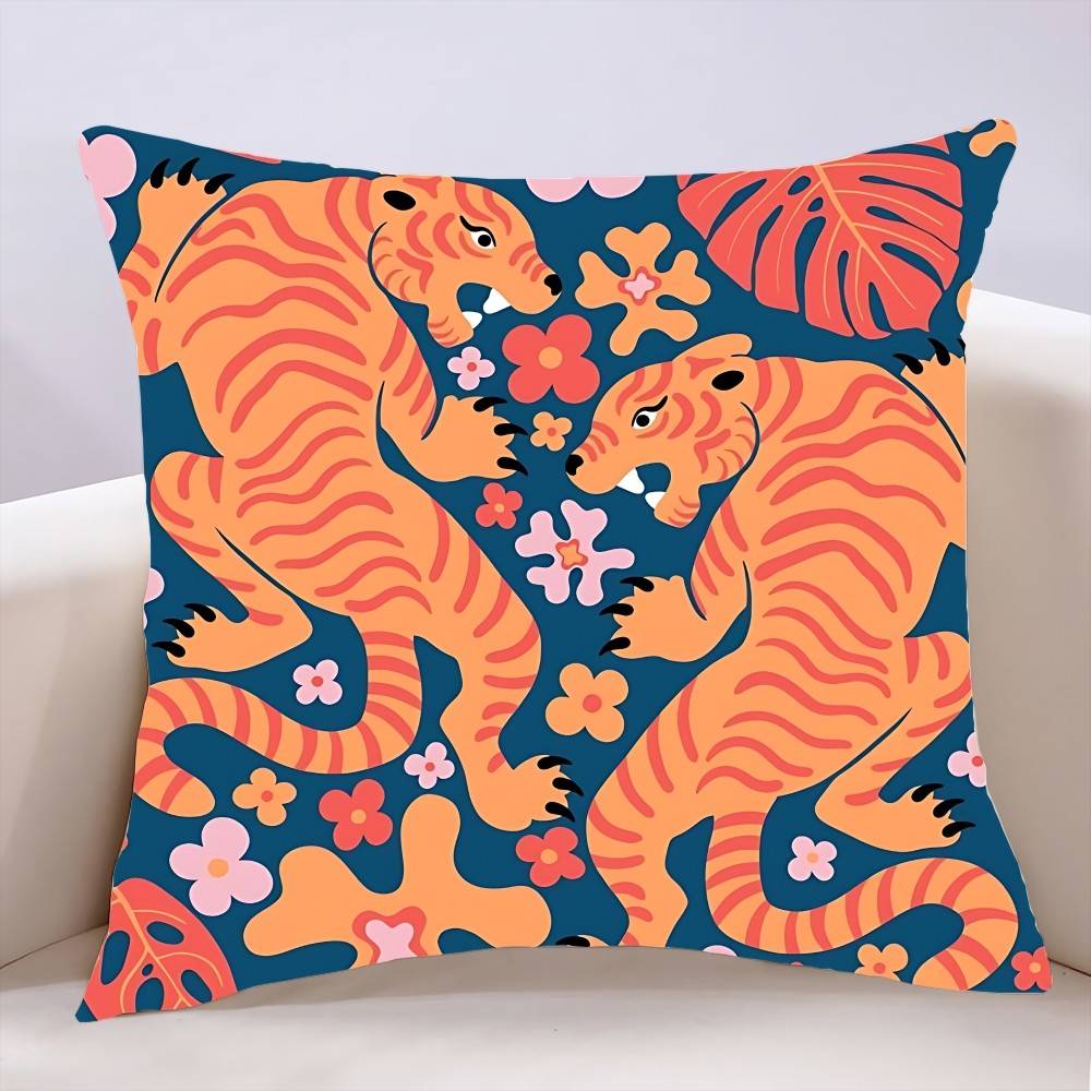 Fashion Leopard Art Tiger Pillow Case Throw Pillow Cover Nordic Style Cushion Covers Home Living Room Sofa Couch Seat Decor