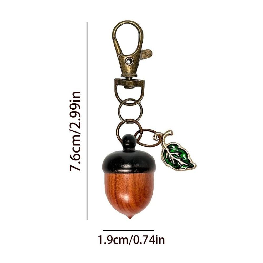New Acorn Shape Medicine Pill Box Mini Portable Mini Sandalwood Rescue Pill Case Durable Unscrewable Medicine Tablet Container