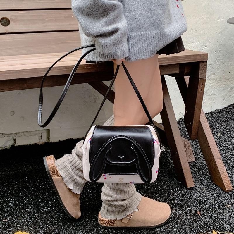 Korean Style Autumn/Winter Children's Cute Rabbit Crossbody Bag, Large Capacity
