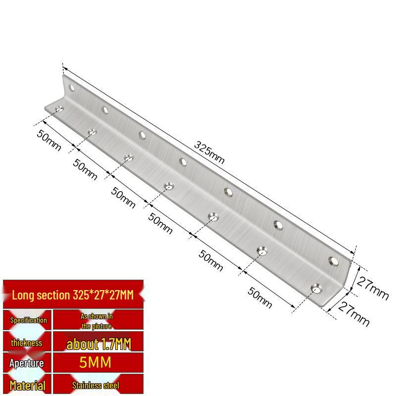 Thick Stainless Steel 90° Angle Bracket for Furniture Fastening