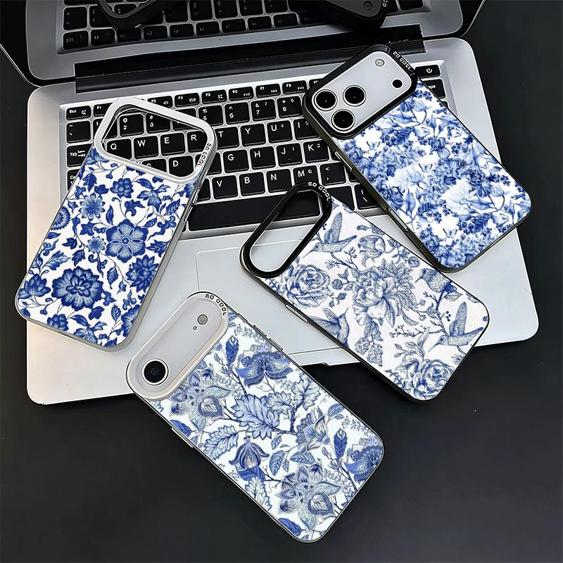Blue And White Porcelain Pattern Shockproof Phone Case for iPhone 17 Air 16 16E 15 Pro Max 14 Plus 13 Mini 12 Back Cover Anti Fa