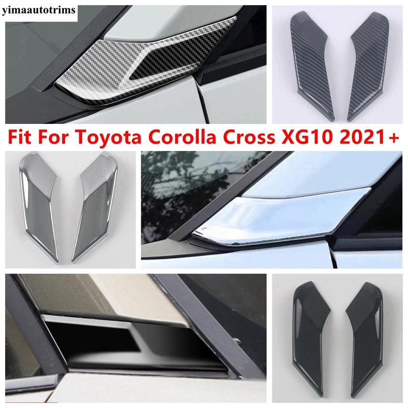 Car Window A Pillar Side Triangle Panel Column Frame Cover Trim ABS Chrome Accessories For Toyota Corolla Cross XG10 - 2025