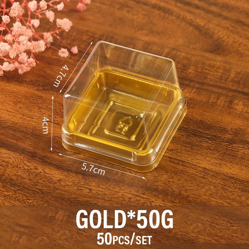 50 Pezzi Scatola Trasparente per Torta Contenitore Quadrato Scatola per Mooncake con Coperchio Scatole per Imballaggio Cupcake Pasticceria Matrimonio Forniture per Feste